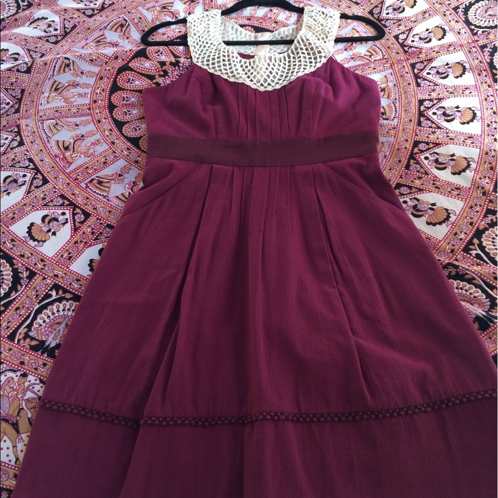 Floreat Anthropologie Dress in Plum